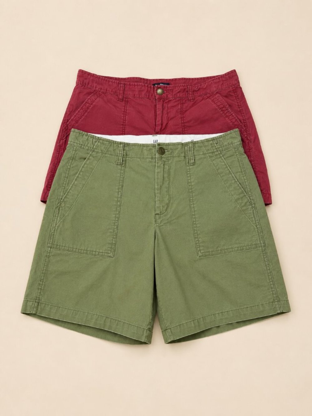 Gap Girlfriend Chino Shorts Lot Green Red Utility Casual Cotton Women’s Size 10